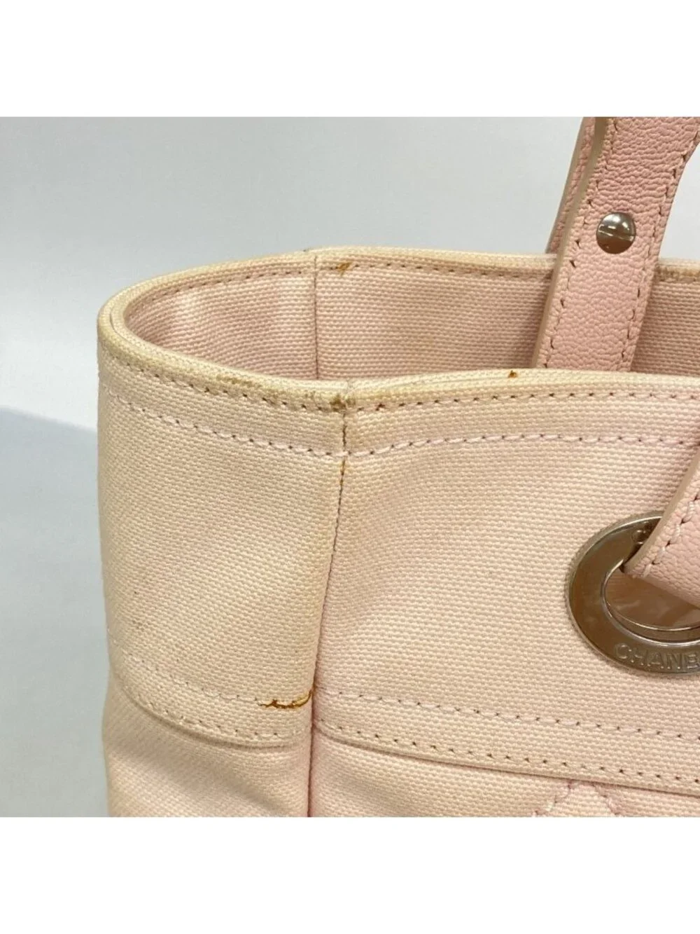 Chanel Tote Paris Biarritz Canvas Pink Silver